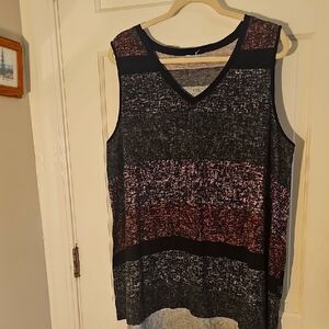 Women's Sleeveless Black and Pink Top